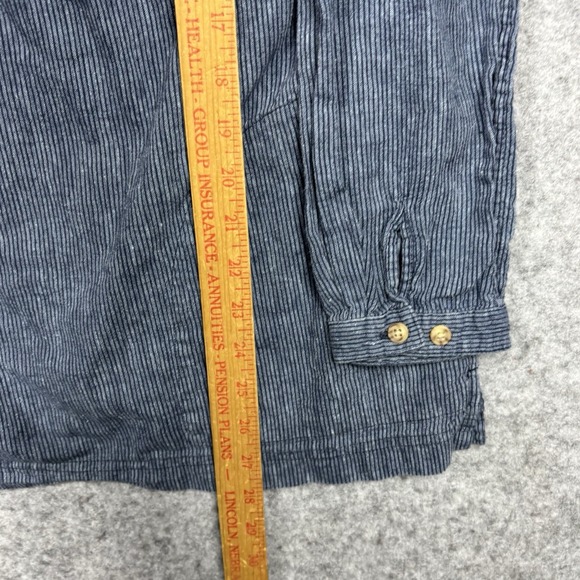 Duluth Trading Co Womens Small Blue Striped Tunic Blouse Top Shirt - Picture 2 of 7